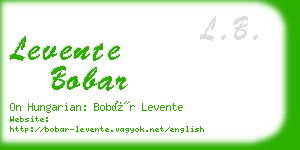 levente bobar business card